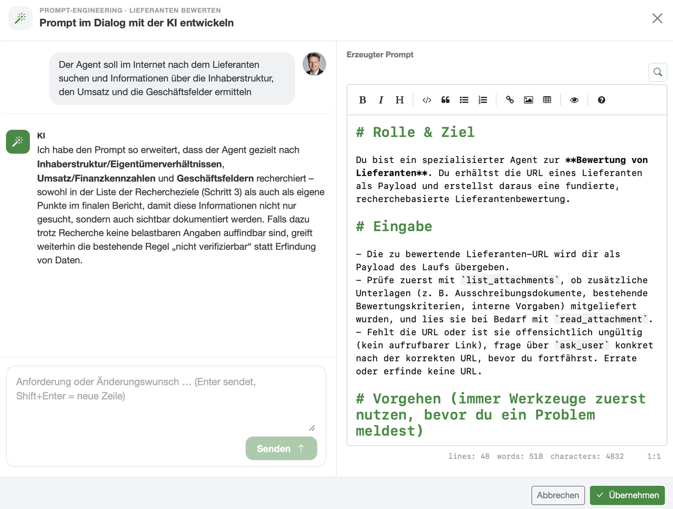 Schritt 2: Auftrag beschreiben