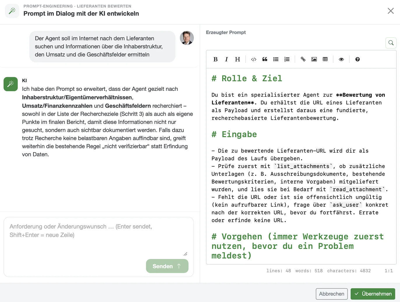 Schritt 2: Auftrag beschreiben
